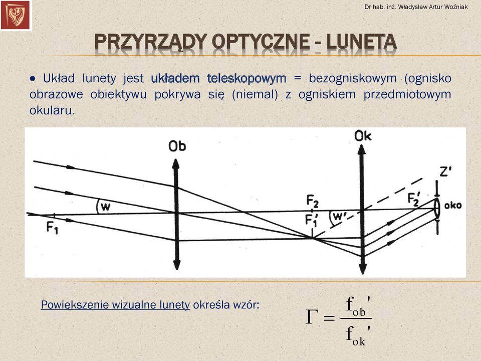 obiektywu pokrywa się (niemal) z ogniskiem