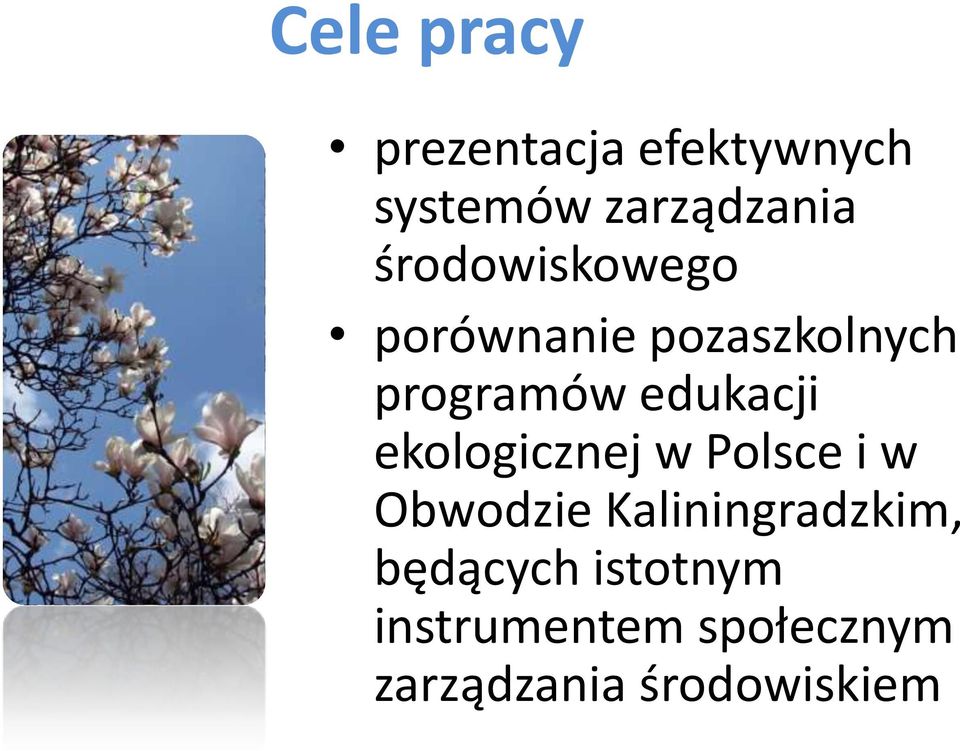 ekologicznej w Polsce i w Obwodzie Kaliningradzkim,