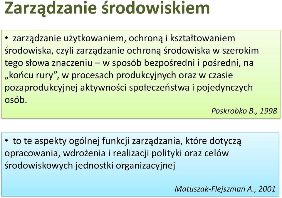 pozaprodukcyjnej aktywności społeczeostwa i pojedynczych osób. Poskrobko B.