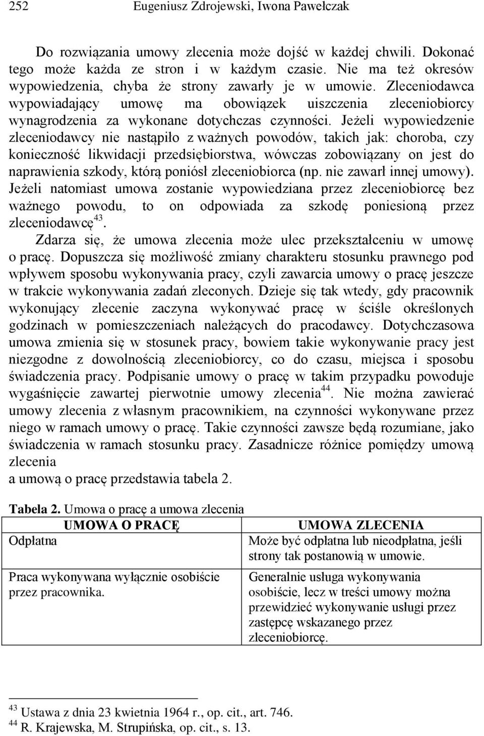 Jeżeli wypowiedzenie zleceniodawcy nie nastąpiło z ważnych powodów, takich jak: choroba, czy konieczność likwidacji przedsiębiorstwa, wówczas zobowiązany on jest do naprawienia szkody, którą poniósł