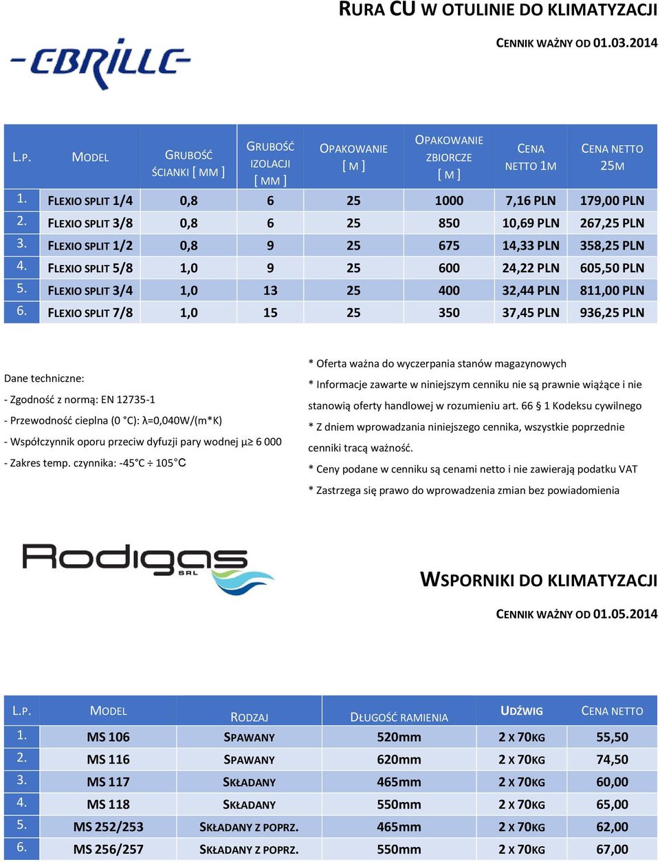 FLEXIO SPLIT 5/8 1,0 9 25 600 24,22 PLN 605,50 PLN 5. FLEXIO SPLIT 3/4 1,0 13 25 400 32,44 PLN 811,00 PLN 6.