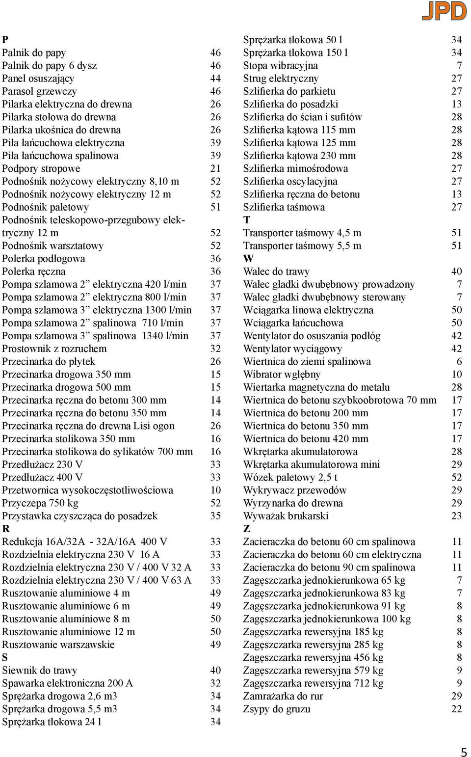 podłogowa Polerka ręczna Pompa szlamowa 2 elektryczna 420 l/min Pompa szlamowa 2 elektryczna 800 l/min Pompa szlamowa 3 elektryczna 1300 l/min Pompa szlamowa 2 spalinowa 710 l/min Pompa szlamowa 3