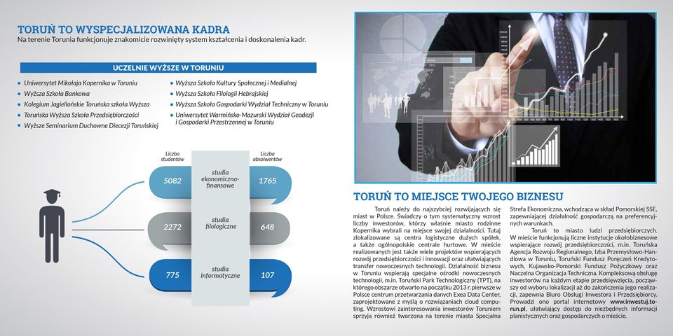 Diecezji skiej Wyższa Szkoła Kultury Społecznej i Medialnej Wyższa Szkoła Filologii Hebrajskiej Wyższa Szkoła Gospodarki Wydział Techniczny w Toruniu Uniwersytet Warmińsko-Mazurski Wydział Geodezji i