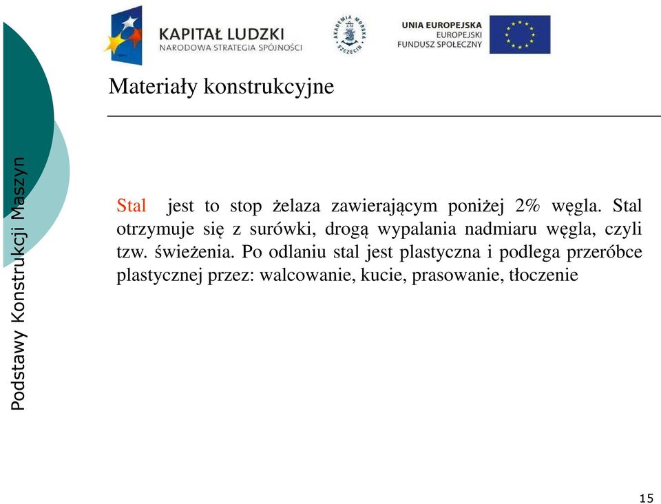 Stal otrzymuje się z surówki, drogą wypalania nadmiaru węgla, czyli