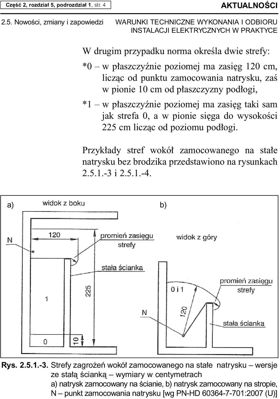 NowoÊci, zmiany i zapowiedzi AKTUALNOÂCI W drugim przypadku norma okreêla dwie strefy: *0 w p aszczyênie poziomej ma zasi g 120 cm, liczàc od punktu zamocowania natrysku, zaê w pionie 10