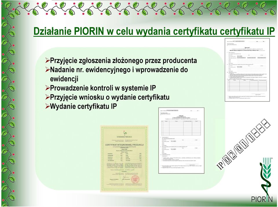 ewidencyjnego i wprowadzenie do ewidencji Prowadzenie kontroli w