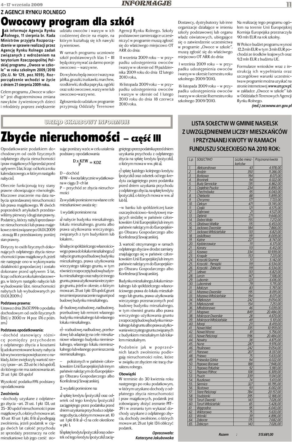 2009/2010 (Dz.U. Nr 129, poz.1059). Rozporządzenie wchodzi w życie z dniem 21 sierpnia 2009 roku.