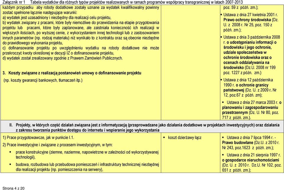 przygotowania projektu lub pracami, które były zaplanowane, ale zaistniała konieczność ich realizacji w większych ilościach, po wyższej cenie, z wykorzystaniem innej technologii lub z zastosowaniem