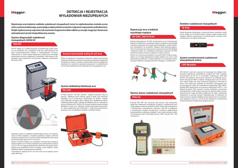 System diagnostyki wyładowań niezupełnych 40/60 kv TDS NT TDS NT składa się z wielofunkcyjnego, kompaktowego źródła napięcia oraz detektora wnz.