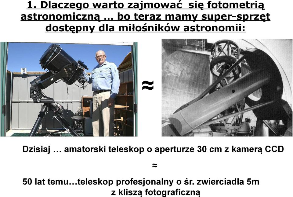 Dzisiaj amatorski teleskop o aperturze 30 cm z kamerą CCD 50