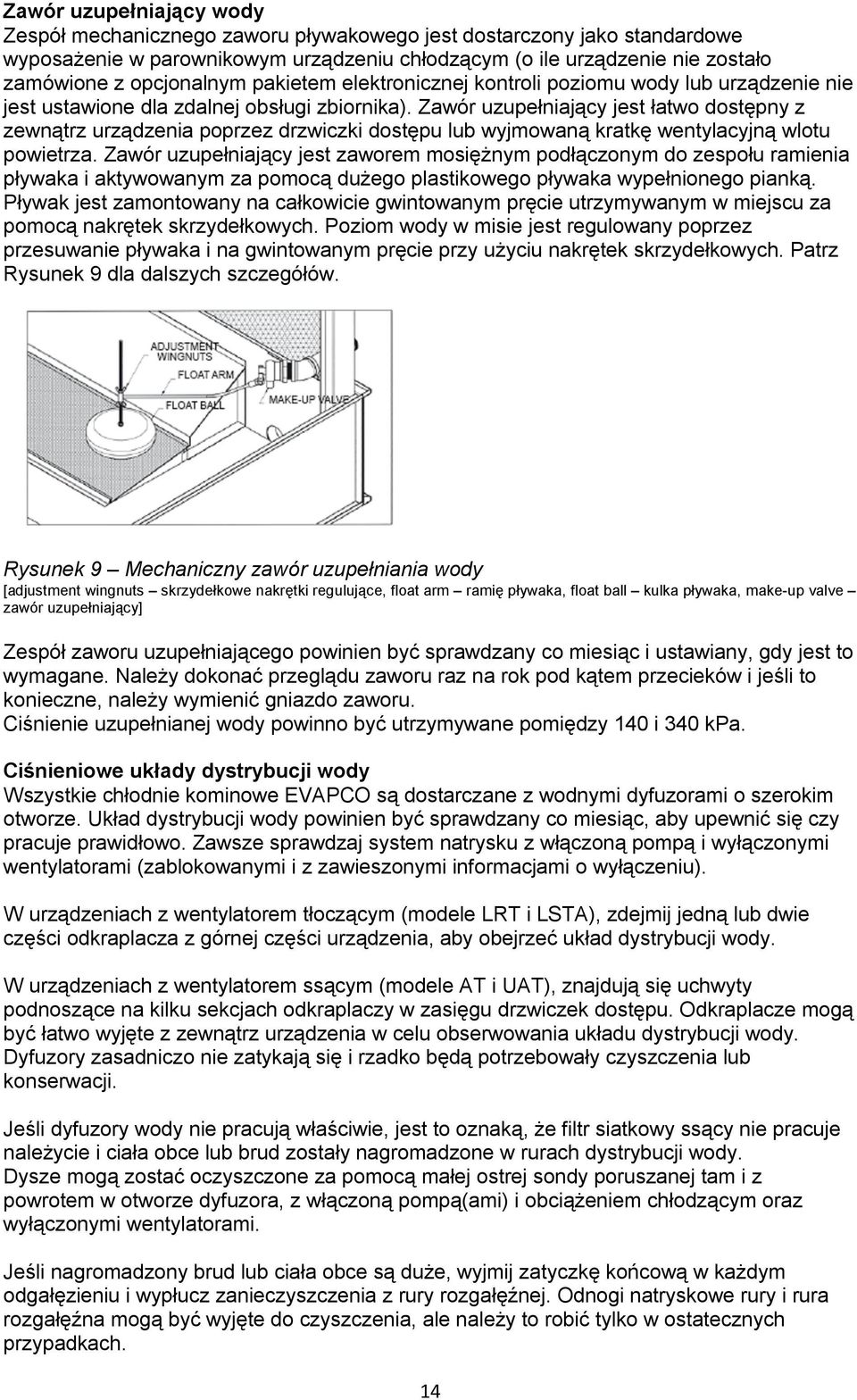 Zawór uzupełniający jest łatwo dostępny z zewnątrz urządzenia poprzez drzwiczki dostępu lub wyjmowaną kratkę wentylacyjną wlotu powietrza.