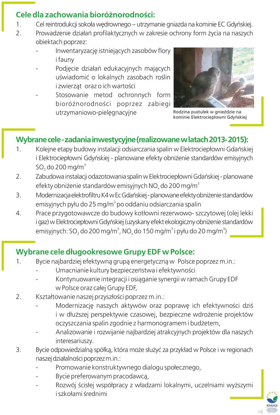 uświadomić o lokalnych zasobach roślin i zwierząt oraz o ich wartości - Stosowanie metod ochronnych form bioróżnorodności poprzez zabiegi utrzymaniowo-pielęgnacyjne Rodzina pustułek w gnieździe na