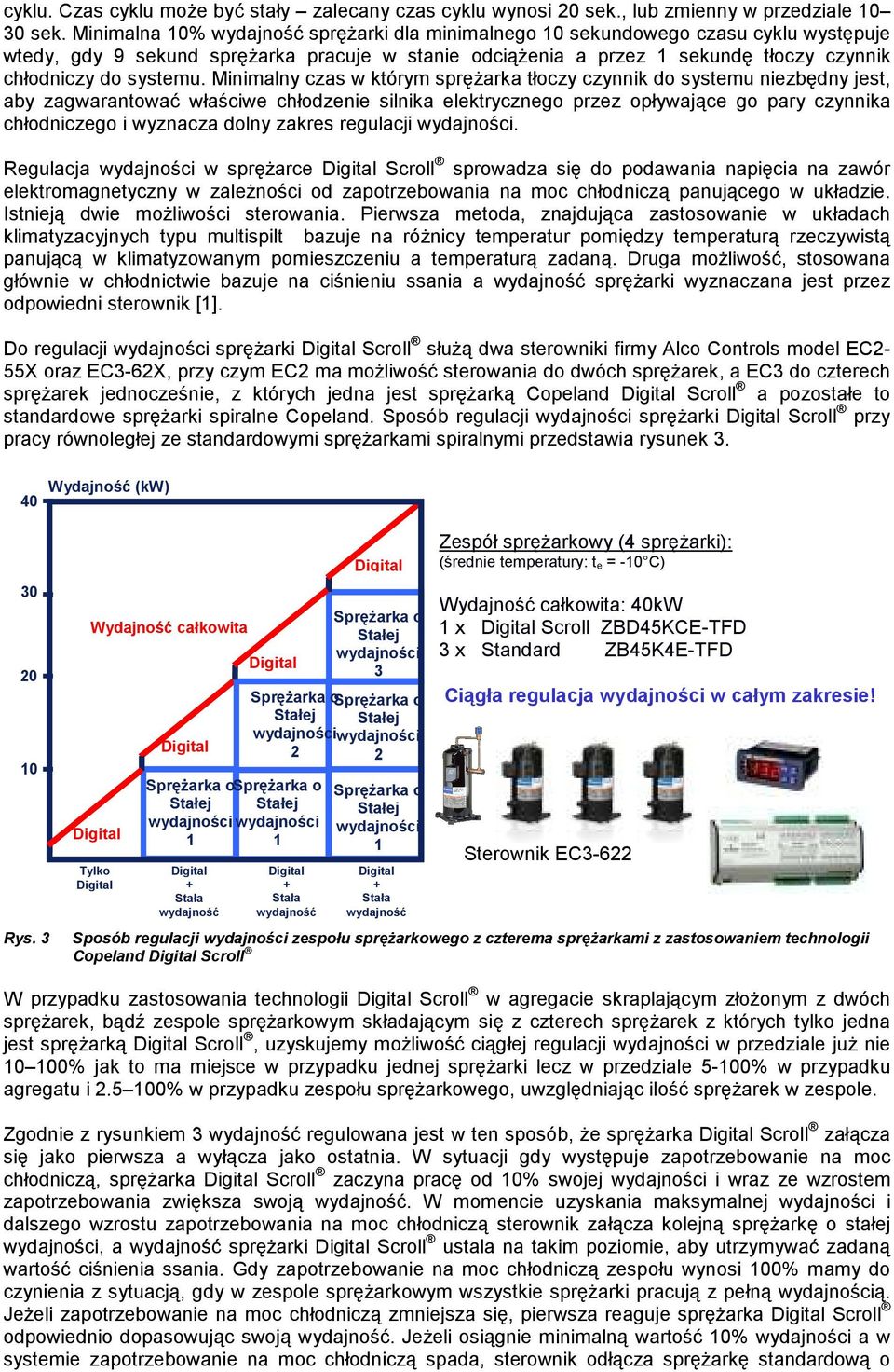 Minimalny czas w którym sprężarka tłoczy czynnik do systemu niezbędny jest, aby zagwarantować właściwe chłodzenie silnika elektrycznego przez opływające go pary czynnika chłodniczego i wyznacza dolny