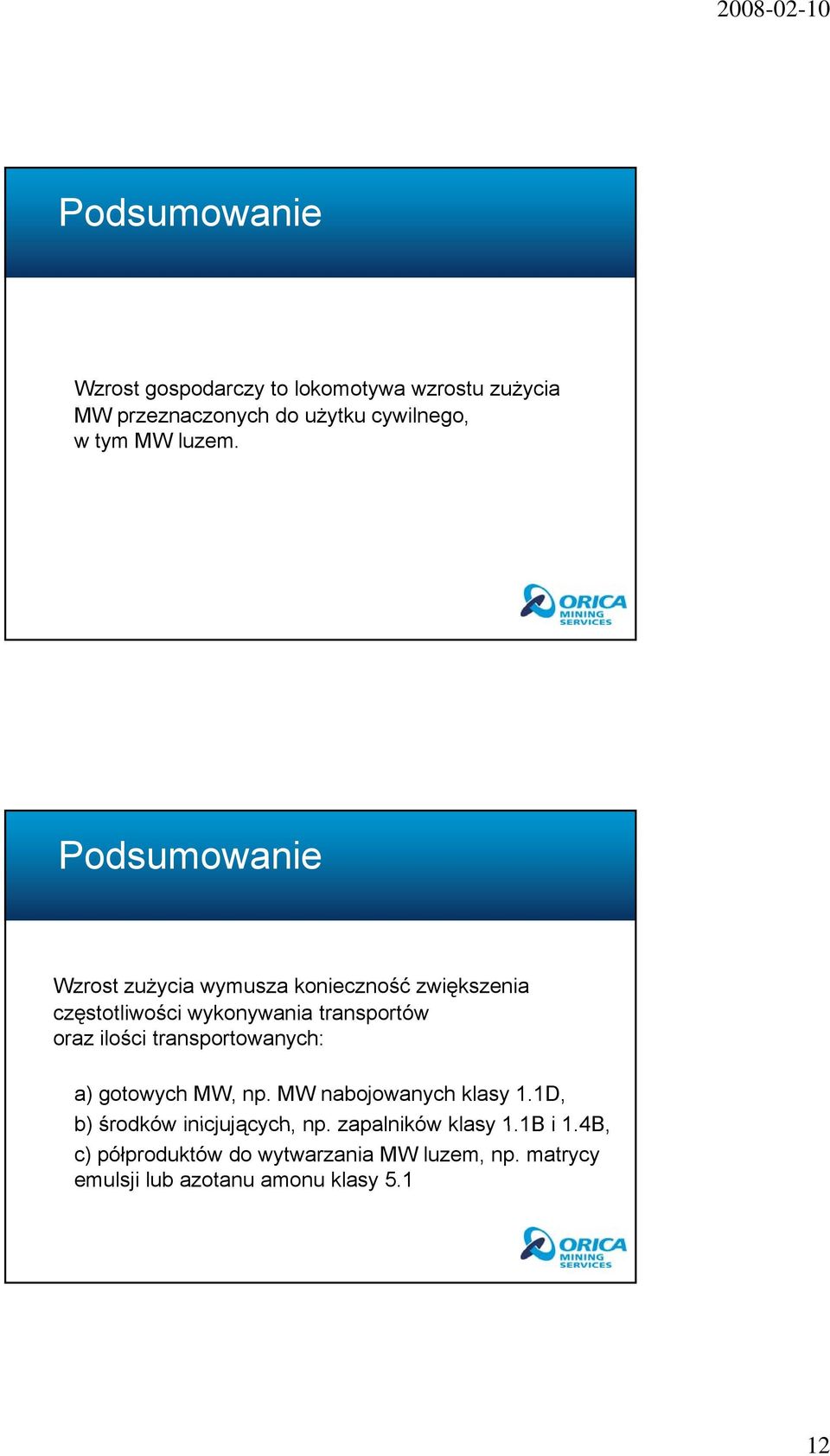 Podsumowanie Wzrost zużycia wymusza konieczność zwiększenia częstotliwości wykonywania transportów oraz ilości