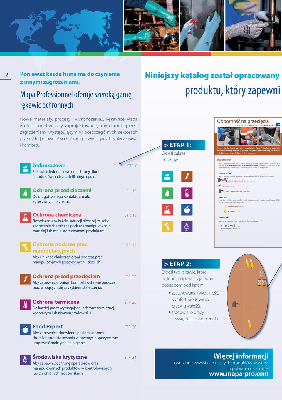 .. Rękawice Mapa Professionnel zostały zaprojektowane, aby chronić przed zagrożeniami występującym w poszczególnych sektorach przemysłu jak również spełnić rosnące wymagania bezpieczeństwa i