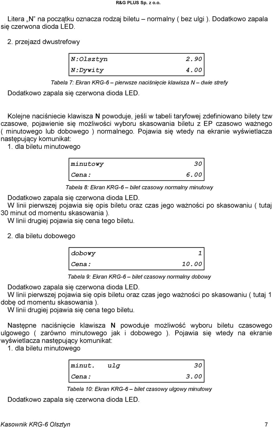 Kolejne naciśniecie klawisza N powoduje, jeśli w tabeli taryfowej zdefiniowano bilety tzw czasowe, pojawienie się możliwości wyboru skasowania biletu z EP czasowo ważnego ( minutowego lub dobowego )