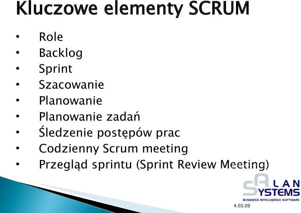 zadań Śledzenie postępów prac Codzienny