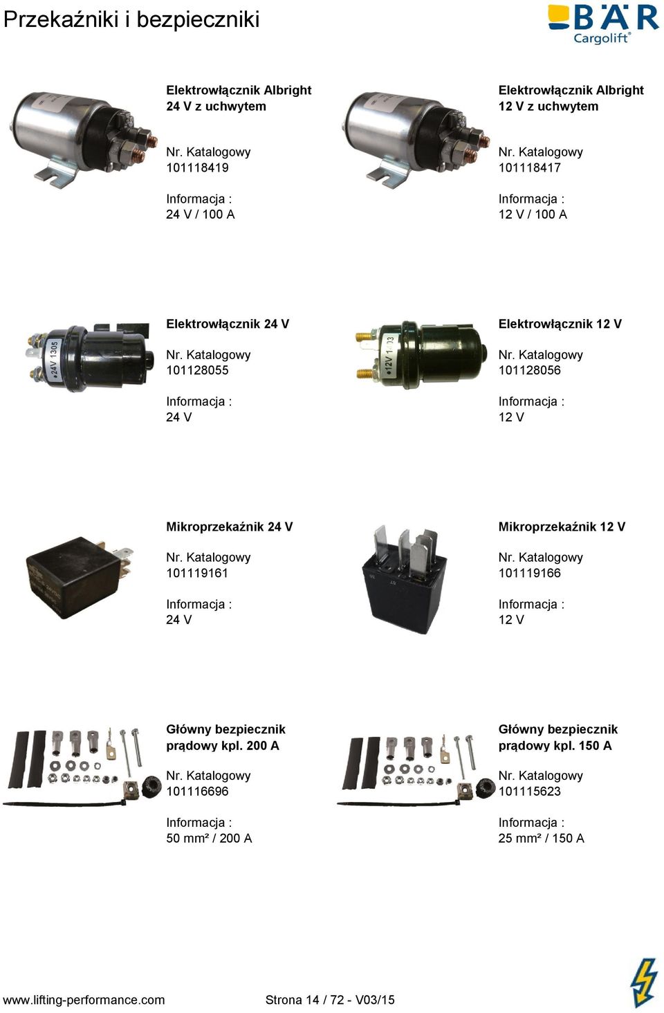 Mikroprzekaźnik 24 V Mikroprzekaźnik 12 V 101119161 101119166 24 V 12 V Główny bezpiecznik prądowy kpl.