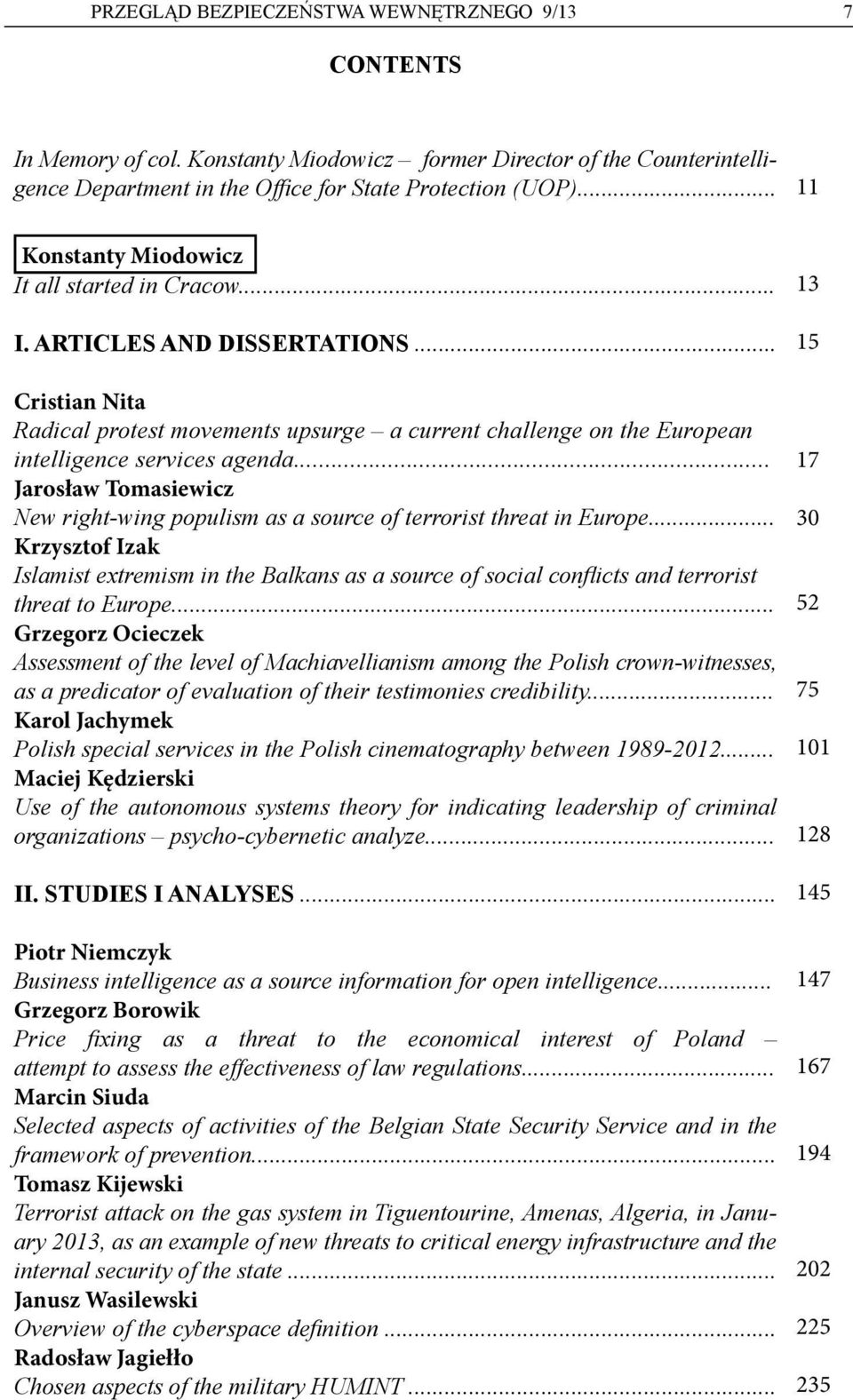 .. Jarosław Tomasiewicz New right-wing populism as a source of terrorist threat in Europe.