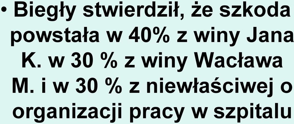 w 30 % z winy Wacława M.