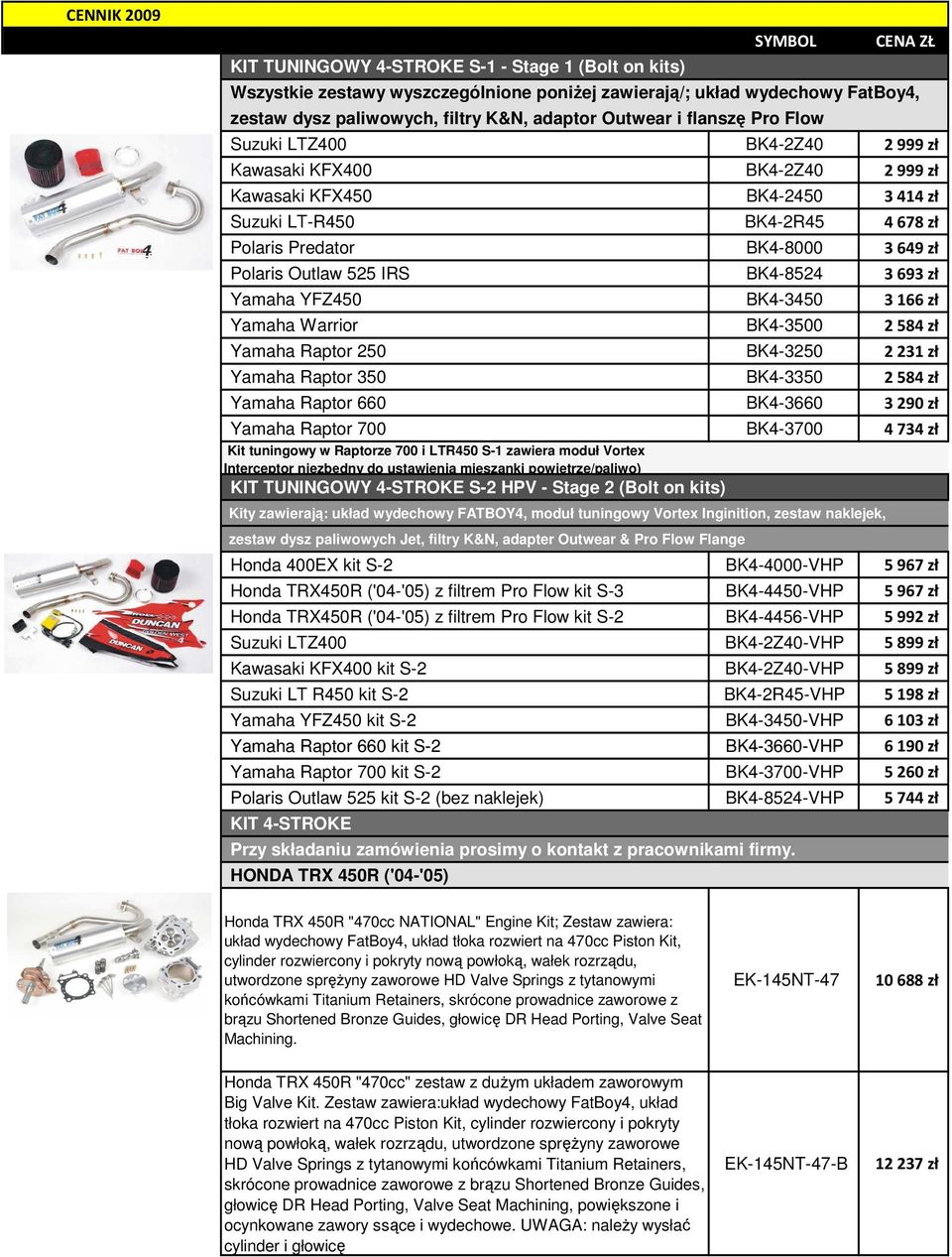 BK4-8524 3 693 zł Yamaha YFZ450 BK4-3450 3 166 zł Yamaha Warrior BK4-3500 2 584 zł Yamaha Raptor 250 BK4-3250 2 231 zł Yamaha Raptor 350 BK4-3350 2 584 zł Yamaha Raptor 660 BK4-3660 3 290 zł Yamaha