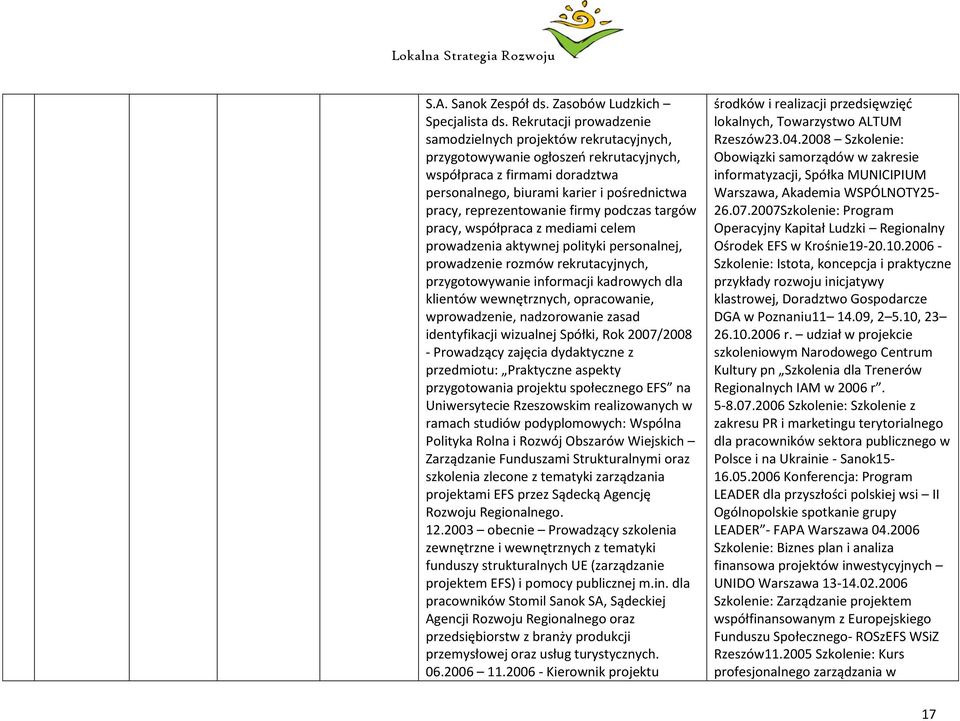 reprezentowanie firmy podczas targów pracy, współpraca z mediami celem prowadzenia aktywnej polityki personalnej, prowadzenie rozmów rekrutacyjnych, przygotowywanie informacji kadrowych dla klientów