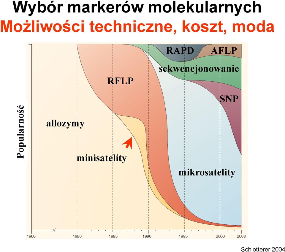 allozymy RFLP minisatelity RAPD AFLP