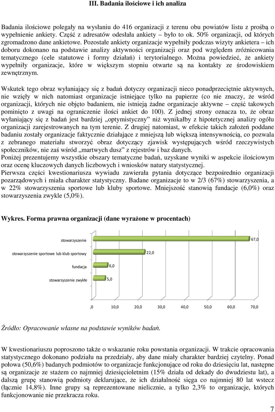 Pozostałe ankiety organizacje wypełniły podczas wizyty ankietera ich doboru dokonano na podstawie analizy aktywności organizacji oraz pod względem zróżnicowania tematycznego (cele statutowe i formy