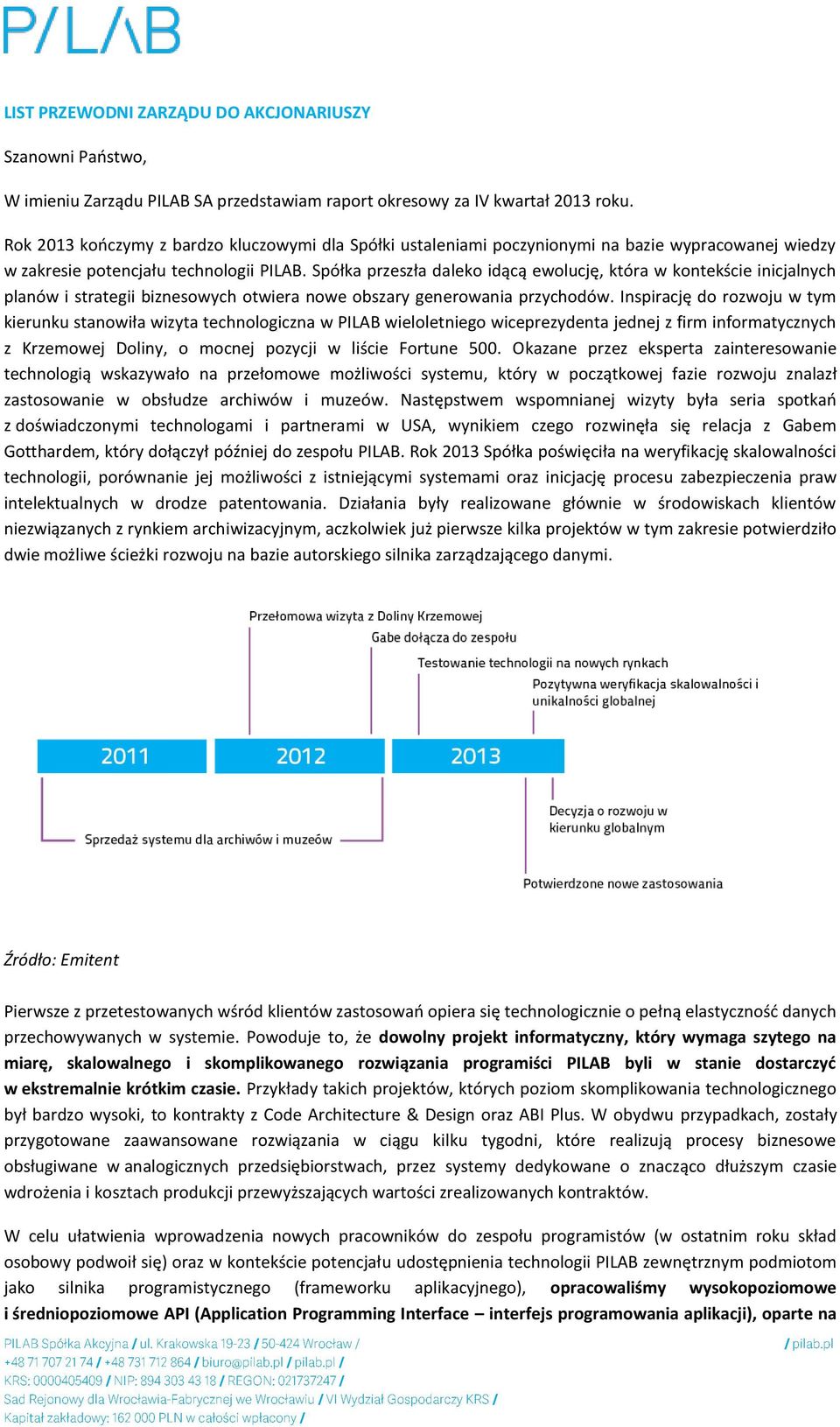 Spółka przeszła daleko idącą ewolucję, która w kontekście inicjalnych planów i strategii biznesowych otwiera nowe obszary generowania przychodów.