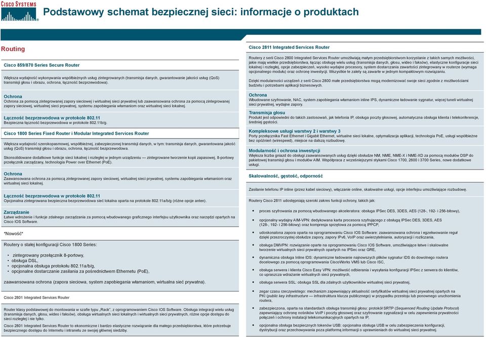 za pomocą zintegrowanej zapory sieciowej i wirtualnej sieci prywatnej lub zaawansowana ochrona za pomocą zintegrowanej zapory sieciowej, wirtualnej sieci prywatnej, systemu zapobiegania włamaniom