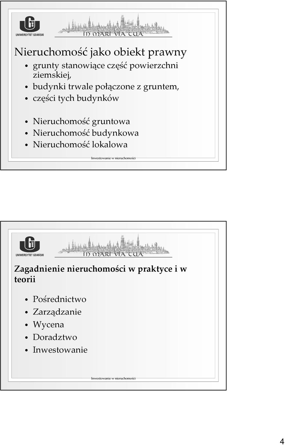 Nieruchomość gruntowa Nieruchomość budynkowa Nieruchomość lokalowa