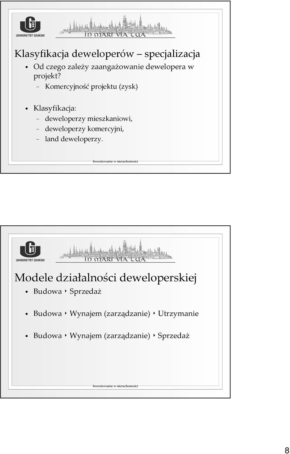 Komercyjność projektu (zysk) Klasyfikacja: deweloperzy mieszkaniowi, deweloperzy