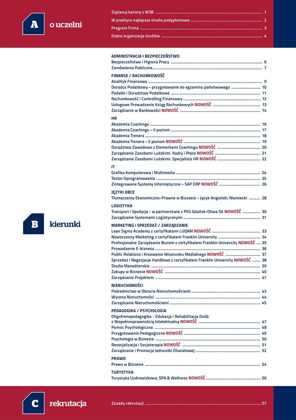 .. 9 Doradca Podatkowy przygotowanie do egzaminu państwowego... 10 Podatki i Doradztwo Podatkowe... 11 Rachunkowość i Controlling Finansowy... 12 Usługowe Prowadzenie Ksiąg Rachunkowych NOWOŚĆ.