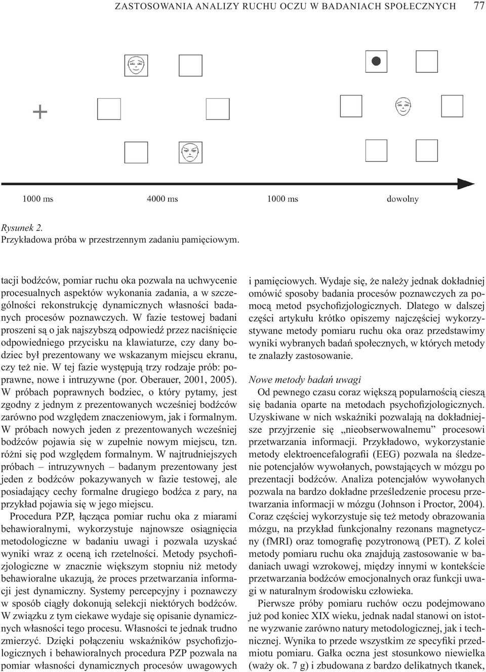 W fazie testowej badani proszeni s o jak najszybsz odpowied przez naci ni cie odpowiedniego przycisku na klawiaturze, czy dany bodziec by prezentowany we wskazanym miejscu ekranu, czy te nie.