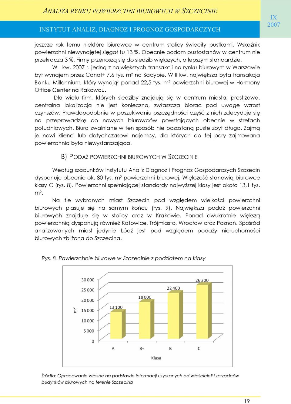 największa była transakcja Banku Millennium, który wynajął ponad 22,5 tys. m 2 powierzchni biurowej w Harmony Office Center na Rakowcu.