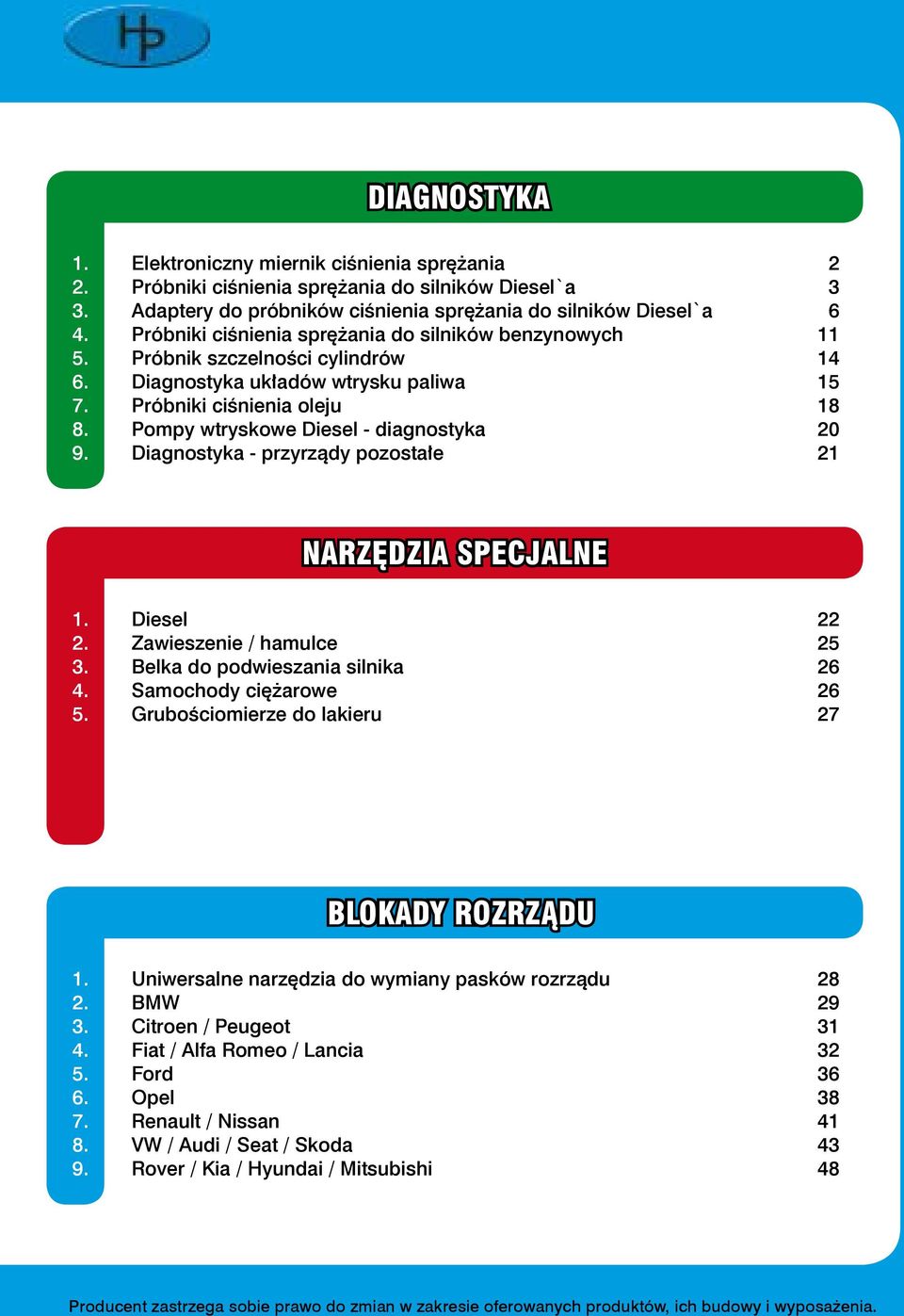 Belka do podwieszania silnika. Samochody ciężarowe. Grubościomierze do lakieru BLOKADY ROZRZĄDU. Uniwersalne narzędzia do wymiany pasków rozrządu. BMW. Citroen / Peugeot. Fiat / Alfa Romeo / Lancia.