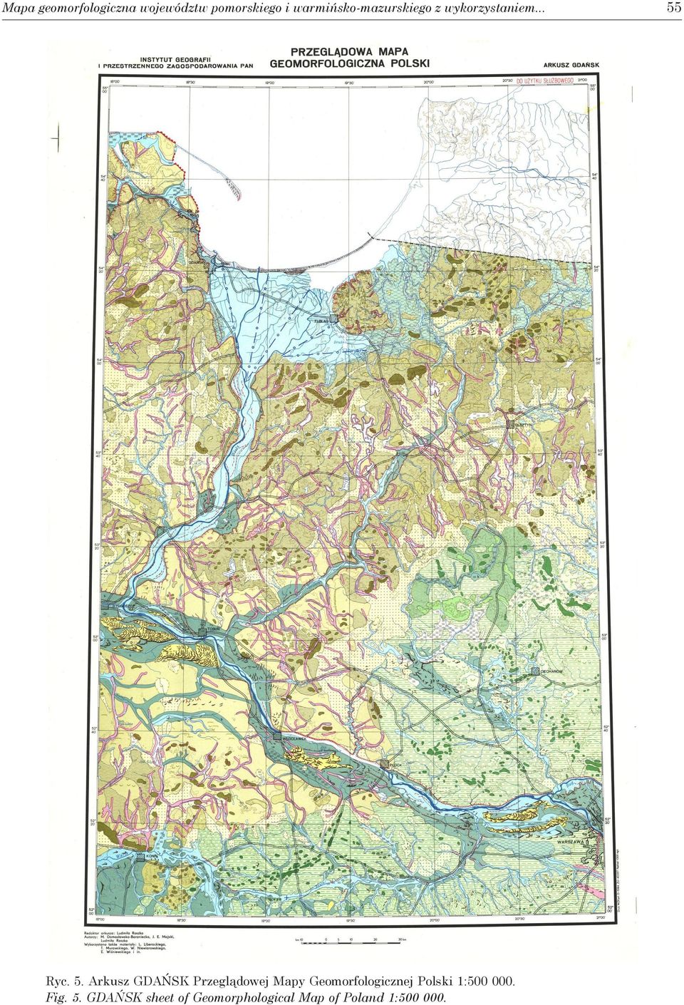 Arkusz GDAŃSK Przeglądowej Mapy Geomorfologicznej Polski