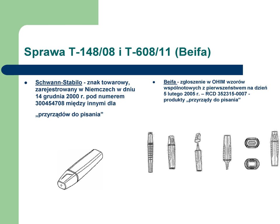 pod numerem 300454708 między innymi dla Beifa - zgłoszenie w OHIM wzorów