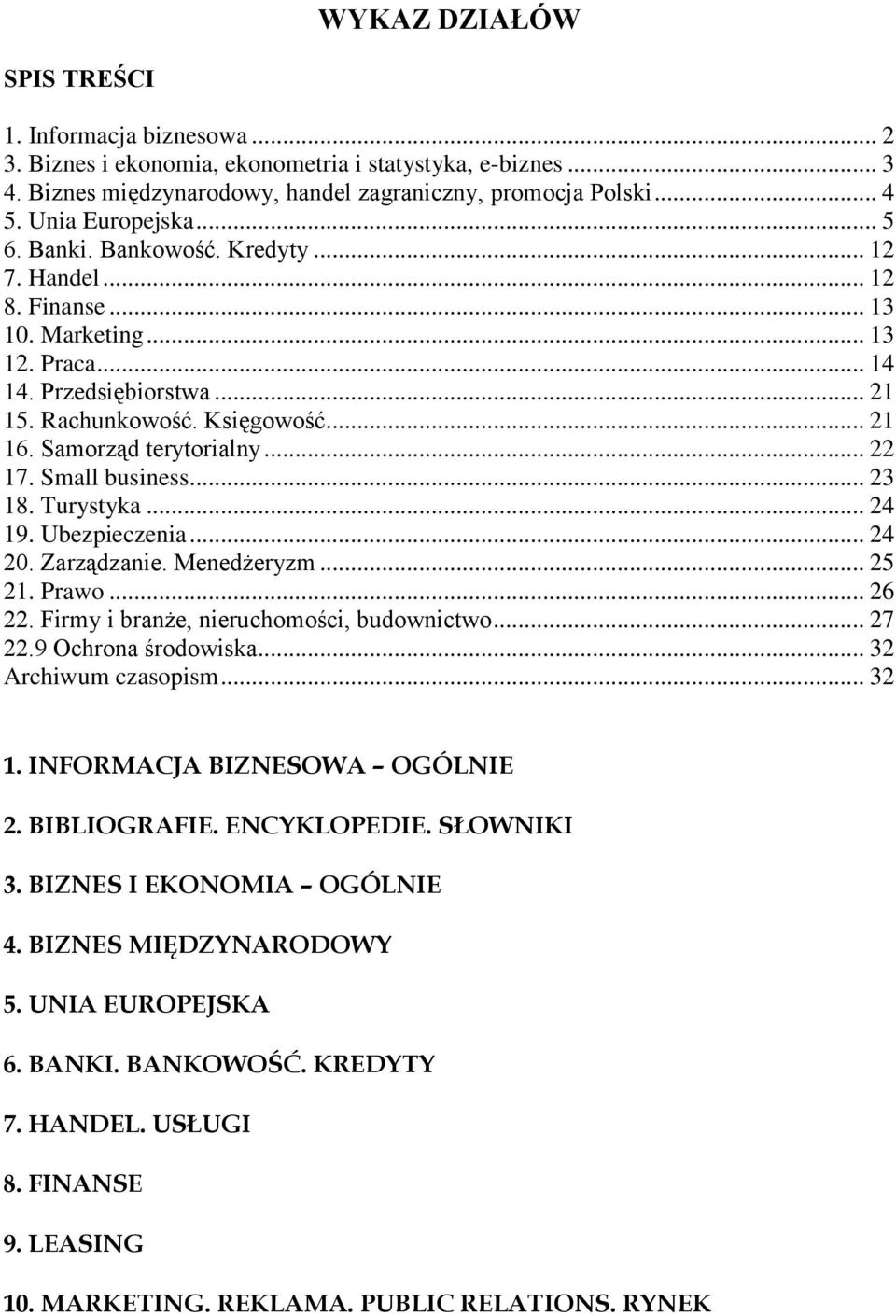 Samorząd terytorialny... 22 17. Small business... 23 18. Turystyka... 24 19. Ubezpieczenia... 24 20. Zarządzanie. Menedżeryzm... 25 21. Prawo... 26 22. Firmy i branże, nieruchomości, budownictwo.