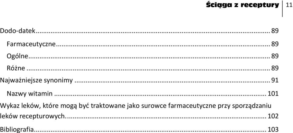 .. 101 Wykaz leków, które mogą byd traktowane jako surowce