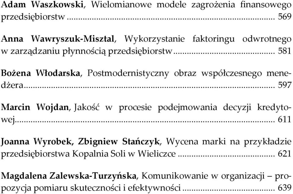 .. 581 Bożena Włodarska, Postmodernistyczny obraz współczesnego menedżera.