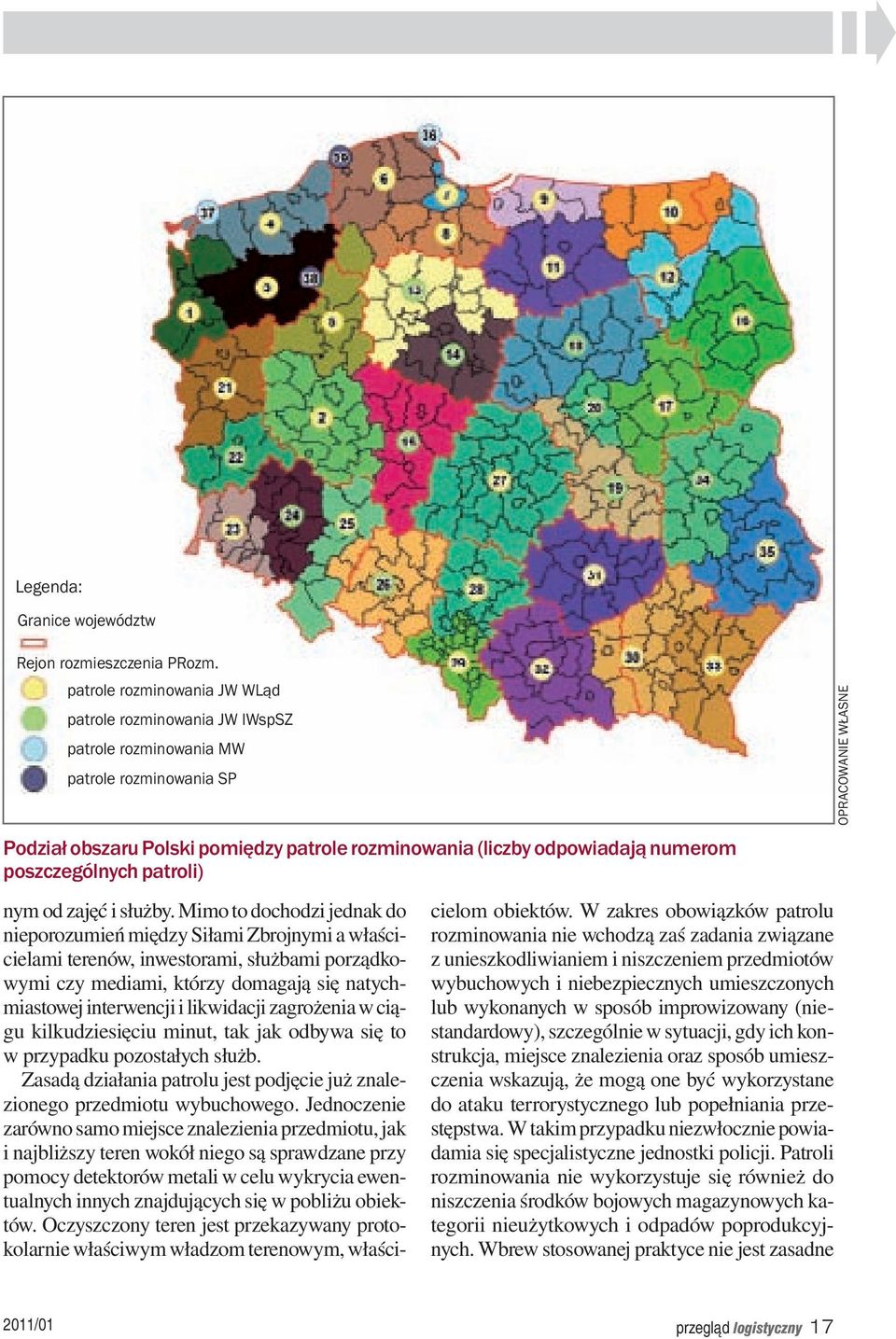 poszczególnych patroli) nym od zajęć i służby.