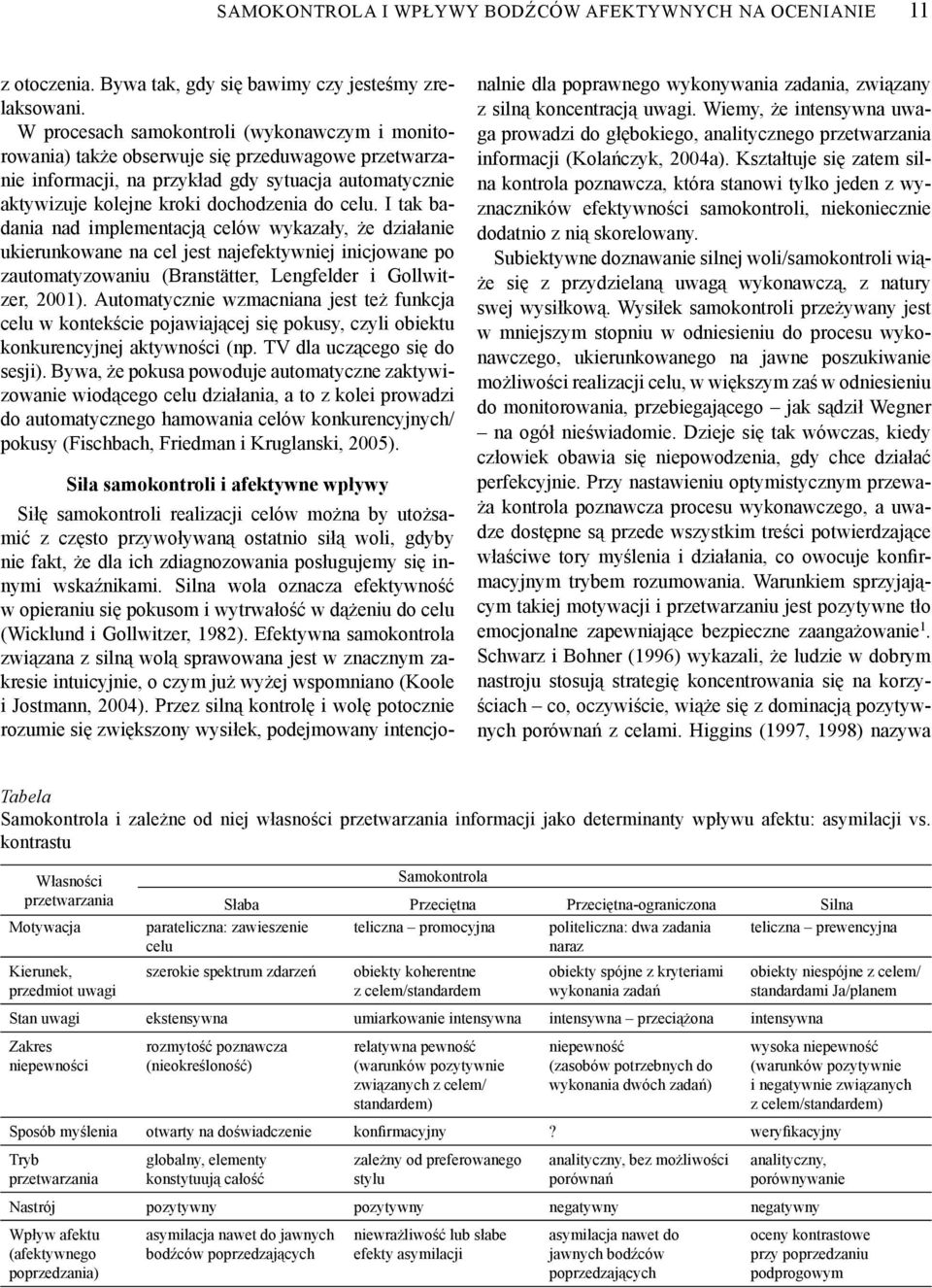 I tak badania nad implementacją celów wykazały, że działanie ukierunkowane na cel jest najefektywniej inicjowane po zautomatyzowaniu (Branstätter, Lengfelder i Gollwitzer, 2001).