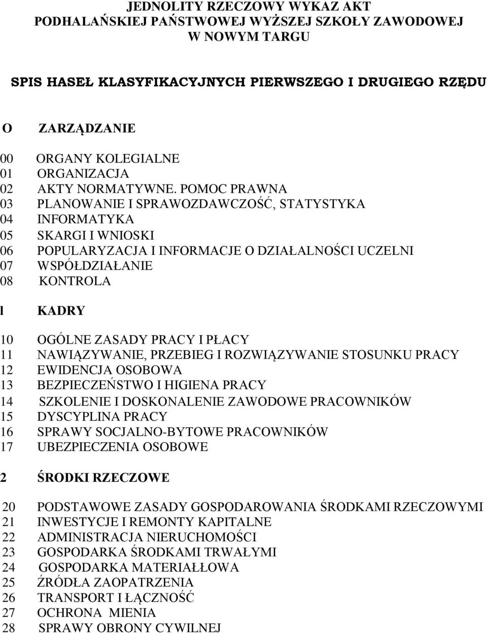 NWIĄZYWNIE, PRZEBIEG I ROZWIĄZYWNIE STOSUNKU PRCY 12 EWIDENCJ OSOBOW 13 BEZPIECZEŃSTWO I HIGIEN PRCY 14 SZKOLENIE I DOSKONLENIE ZWODOWE PRCOWNIKÓW 15 DYSCYPLIN PRCY 16 SPRWY SOCJLNO-BYTOWE PRCOWNIKÓW