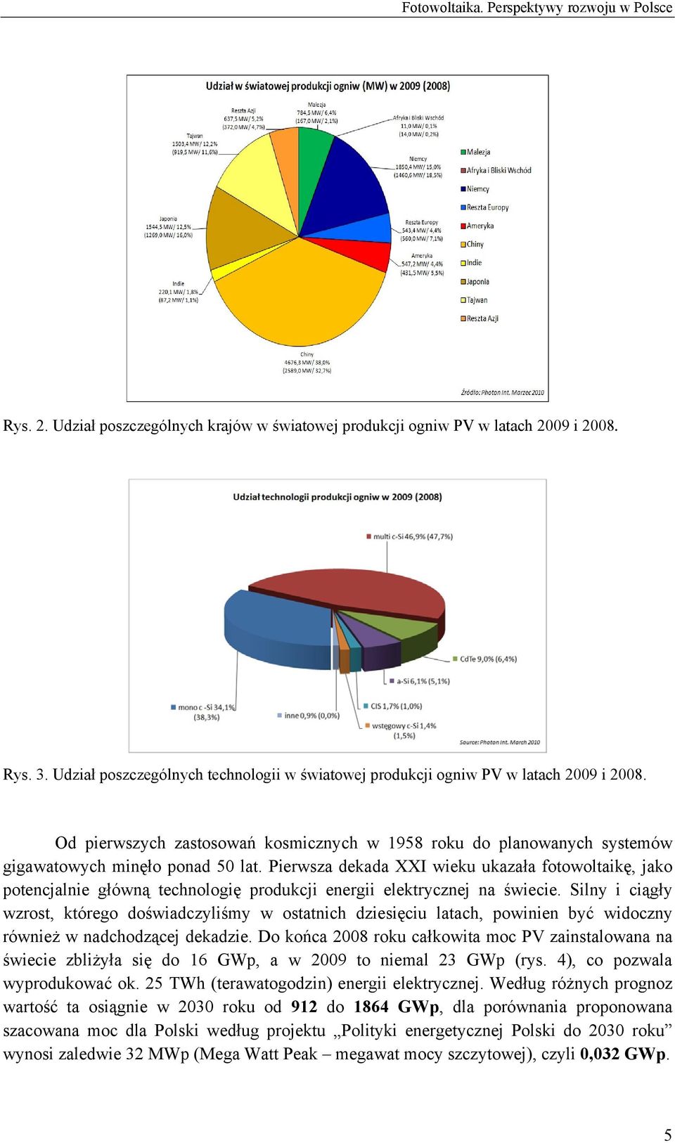 Pierwsza dekada XXI wieku ukazała fotowoltaikę, jako potencjalnie główną technologię produkcji energii elektrycznej na świecie.