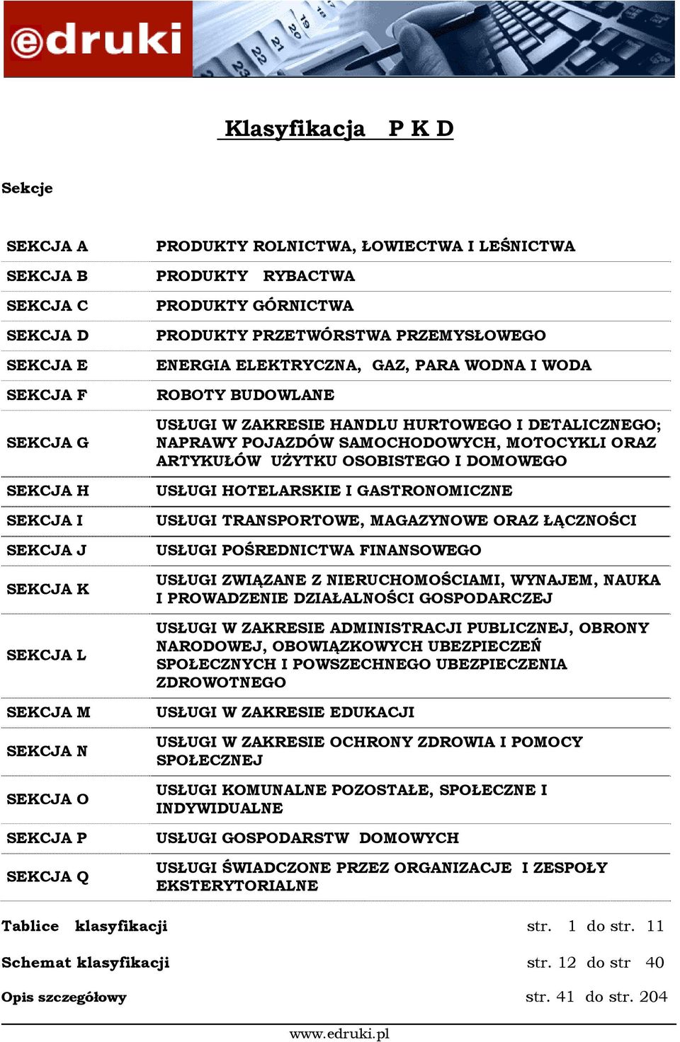 DETALICZNEGO; NAPRAWY POJAZDÓW SAMOCHODOWYCH, MOTOCYKLI ORAZ ARTYKUŁÓW UŻYTKU OSOBISTEGO I DOMOWEGO USŁUGI HOTELARSKIE I GASTRONOMICZNE USŁUGI TRANSPORTOWE, MAGAZYNOWE ORAZ ŁĄCZNOŚCI USŁUGI