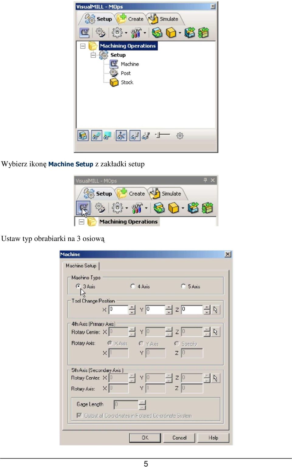 zakładki setup