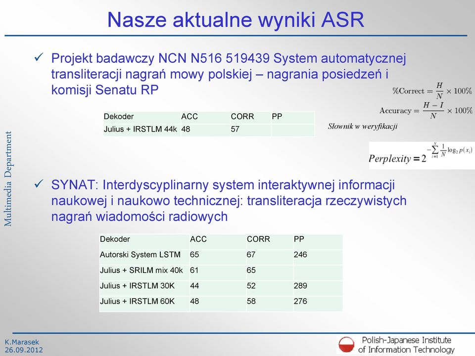 system interaktywnej informacji naukowej i naukowo technicznej: transliteracja rzeczywistych nagrań wiadomości radiowych