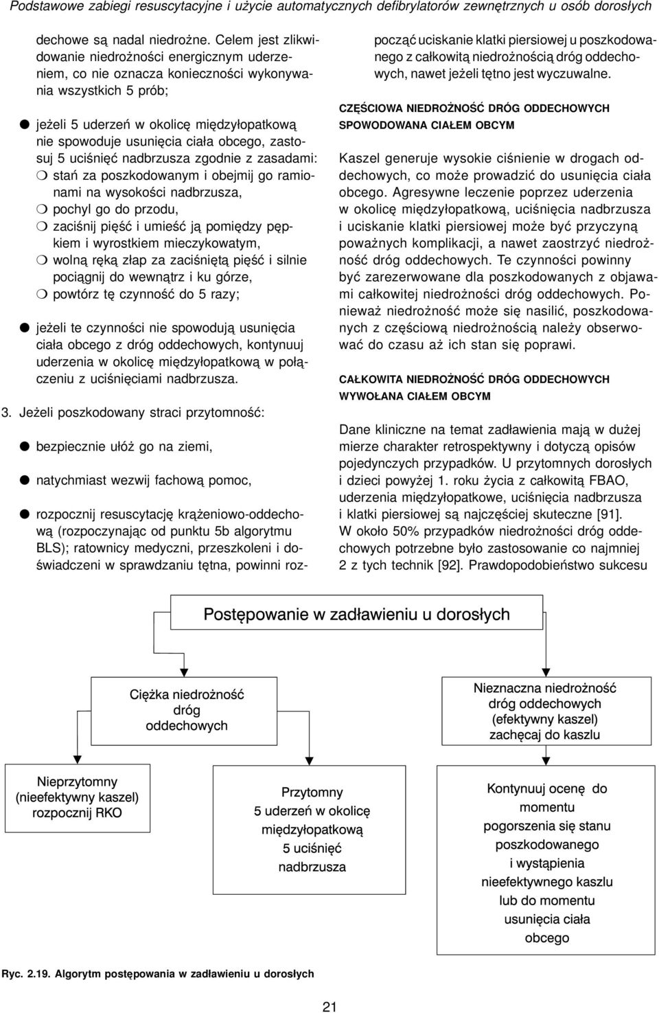 obcego, zastosuj 5 uciśnięć nadbrzusza zgodnie z zasadami: stań za poszkodowanym i obejmij go ramionami na wysokości nadbrzusza, pochyl go do przodu, zaciśnij pięść i umieść ja pomiędzy pępkiem i