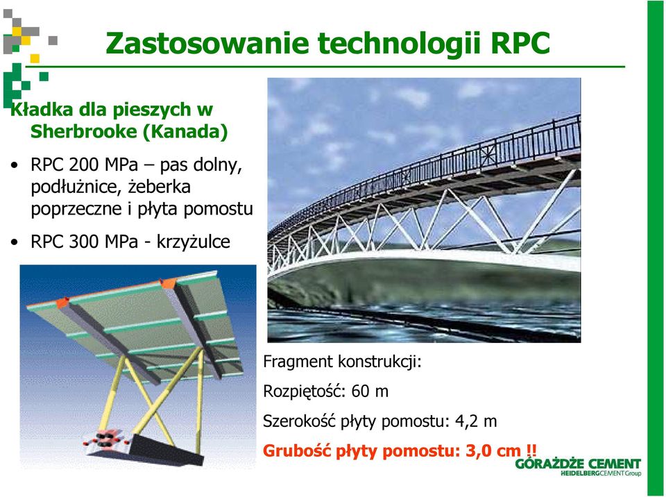 płyta pomostu RPC 300 MPa - krzyŝulce Fragment konstrukcji: